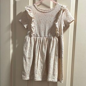 Cat & Jack Cream Dress with Orange Speckles